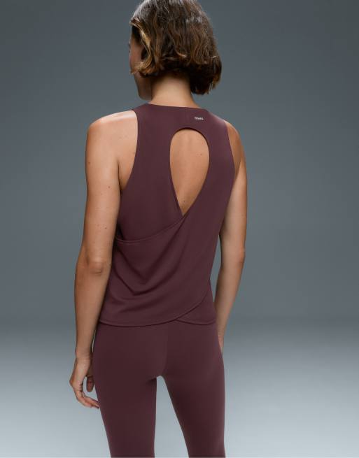 OYSHO T-shirt Comfortlux con schiena incrociata viola, 5 di 6