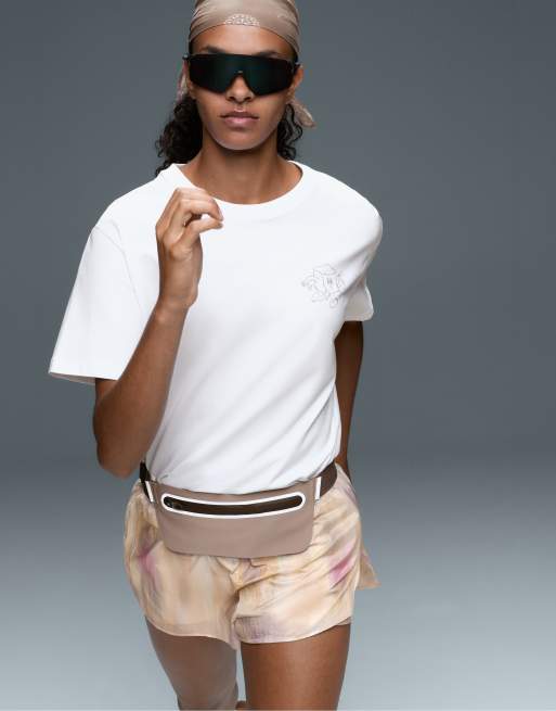 OYSHO - T-shirt coupe carrée à manches courtes et imprimé - Blanc cassé, 3 de 7