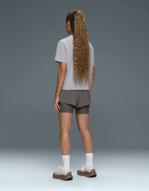 OYSHO - T-shirt coupe carrée en coton mélangé à inscription - Gris, 4 de 6