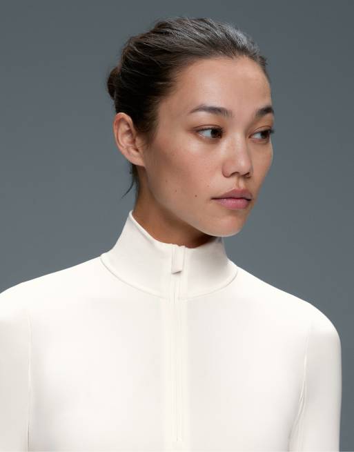OYSHO - T-shirt de base zippé - Blanc cassé, 3 de 7