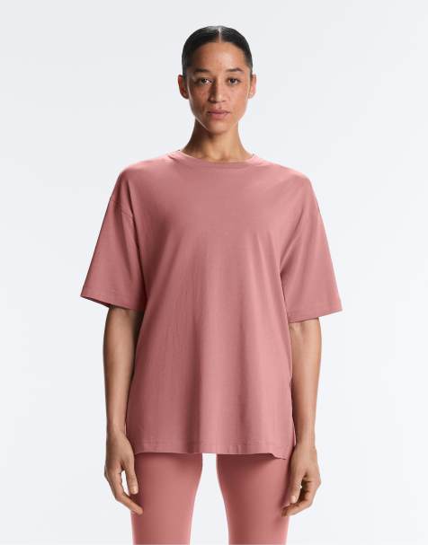 OYSHO - T-shirt manches courtes en coton mélangé - Rose pâle - view 1