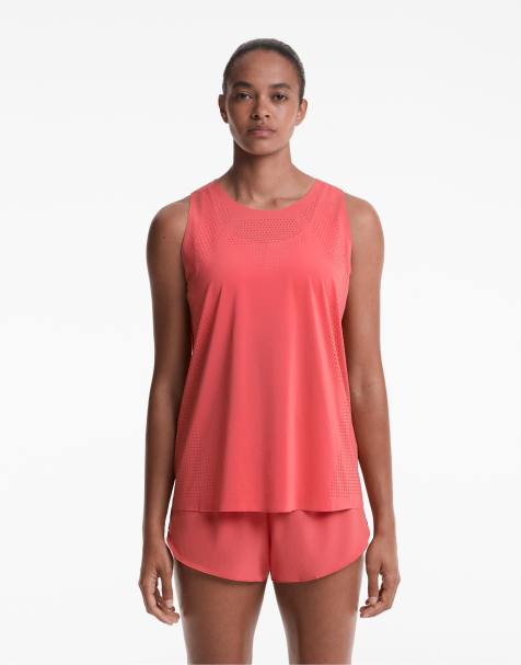 Oysho - T-shirt microperforé sans manches - Rose - view 1