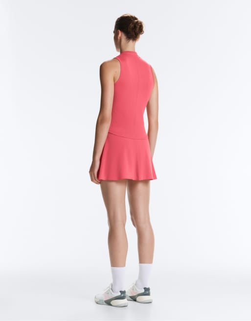 OYSHO - T-shirt sans manches avec demi-fermeture éclair - Corail, 4 de 4