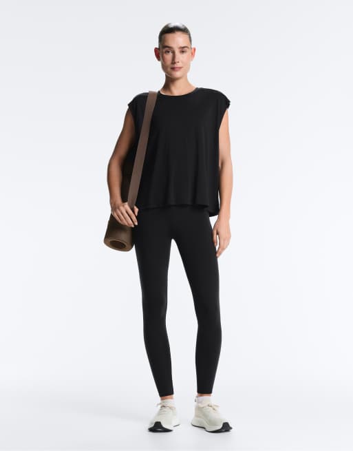 Oysho - T-shirt senza maniche nera in misto modal, 4 di 4
