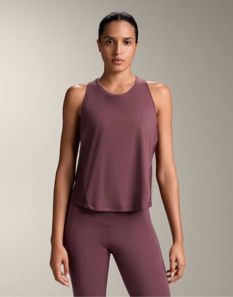 OYSHO - T-shirt senza maniche tecnica bordeaux - view 1