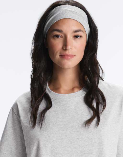 OYSHO - T-shirt squadrata a maniche corte in misto cotone grigio chiaro, 2 di 4