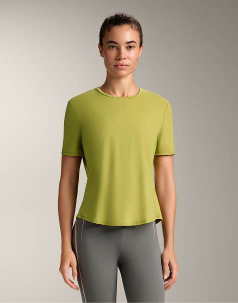 OYSHO - T-shirt tecnica a maniche corte verde - view 1
