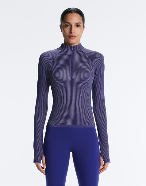 OYSHO - T-shirt tecnica a maniche lunghe color cobalto - view 1