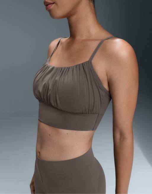 OYSHO tanktop med rynkedetalje i brun-khaki, 3 af 6