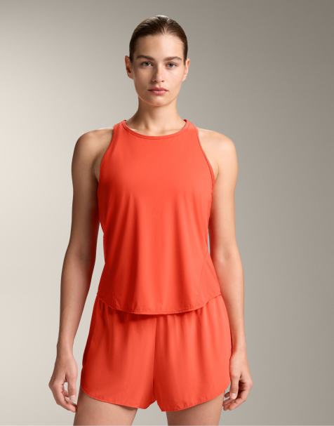 OYSHO Technical sleeveless t-shirt in orange - view 1