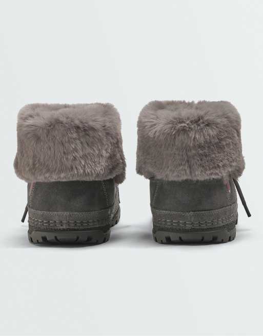 OYSHO Technical suede lace-up boot in grey, 6 of 7