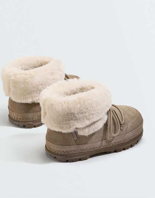 OYSHO Technical suede lace-up boot in mink, 5 of 7