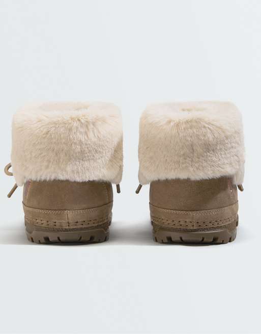 OYSHO Technical suede lace-up boot in mink, 6 of 7