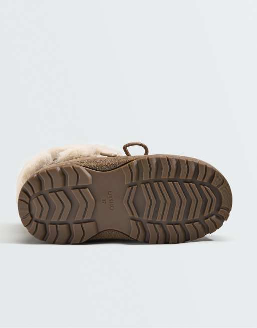 OYSHO Technical suede lace-up boot in mink, 7 of 7