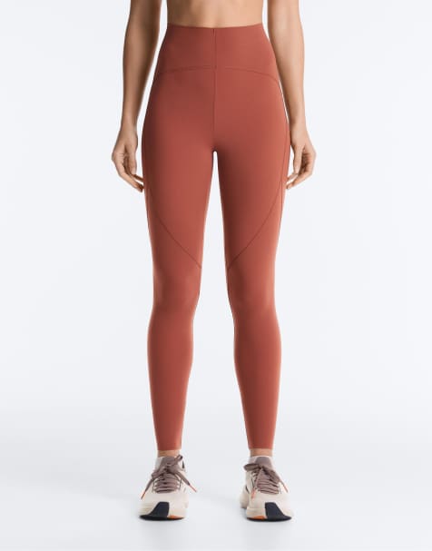 OYSHO – Tegelröda, ankellånga leggings med kompression - view 1