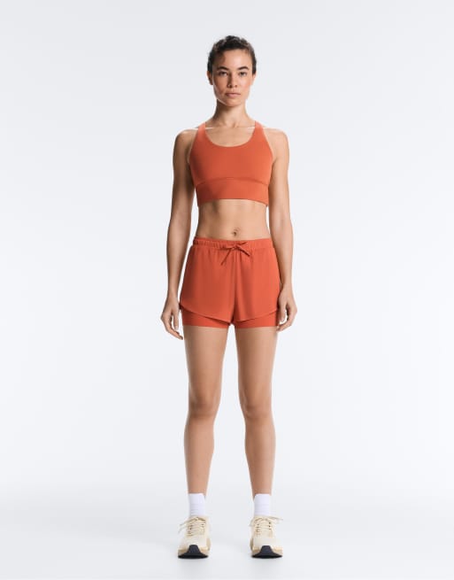 OYSHO – Terrakottafärgade 2-i-1-shorts med lätt känsla, 2 av 7