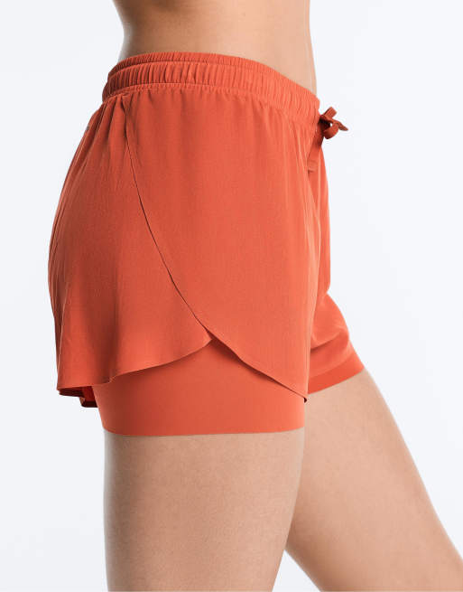 OYSHO – Terrakottafärgade 2-i-1-shorts med lätt känsla, 7 av 7