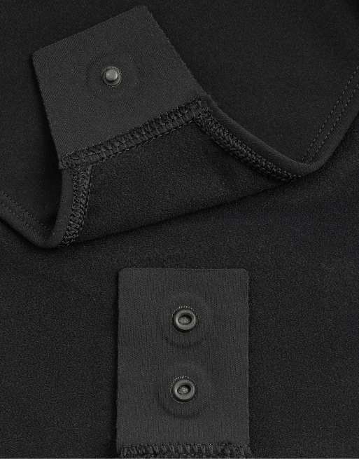 OYSHO Thermal base layer half-zip body in black, 6 of 6