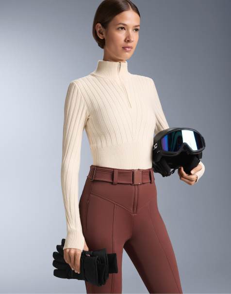 OYSHO Thermal base layer rib knit t-shirt in ecru - view 1