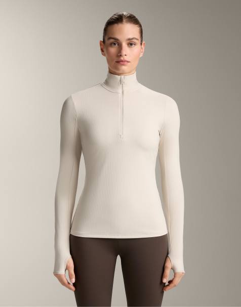OYSHO – Thermal – Geripptes Baselayer-T-Shirt in Hellrosa - view 1