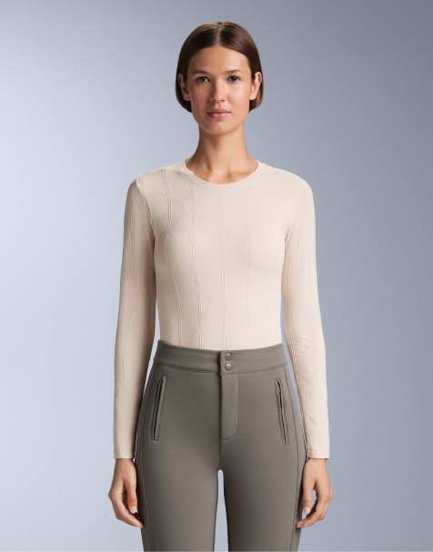 OYSHO Thermal seamless jacquard base layer t-shirt in light pink - view 1