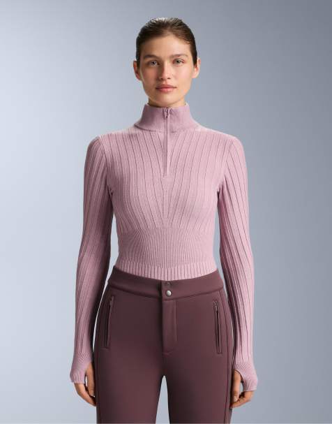 OYSHO - Thermal - T-shirt base layer in maglia a coste rosa-malva - view 1