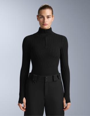 OYSHO - Thermo-Baselayer-T-Shirt aus Rippstrick in Schwarz