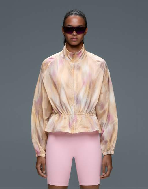 OYSHO Tie-dye track jacket in cream, 3 of 7