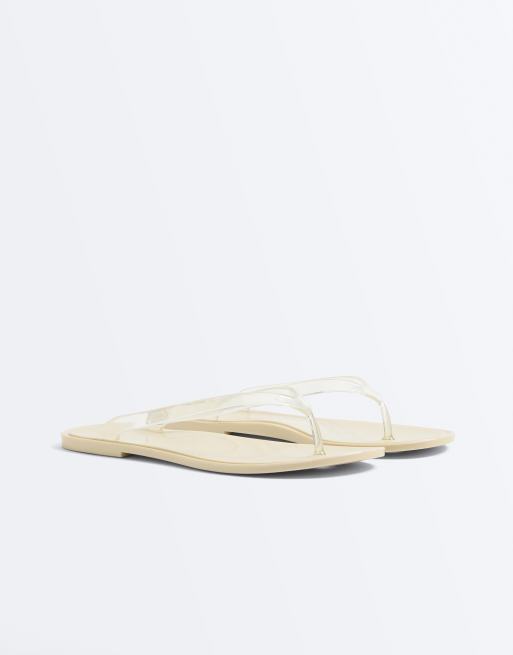 OYSHO - Tongs de plage effet translucide - Écru, 3 de 6