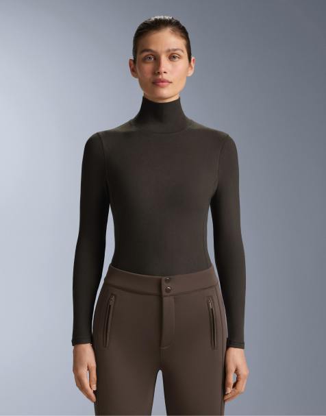 OYSHO - Top base layer accollato in pile polar termico marrone chiaro - view 1