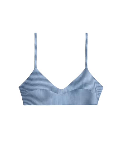 OYSHO - Top bikini a righe blu, 4 di 4