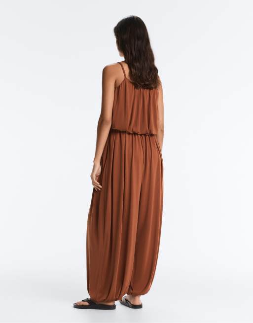 Oysho - Top en modal mélangé à bretelles - Terracotta, 4 de 4