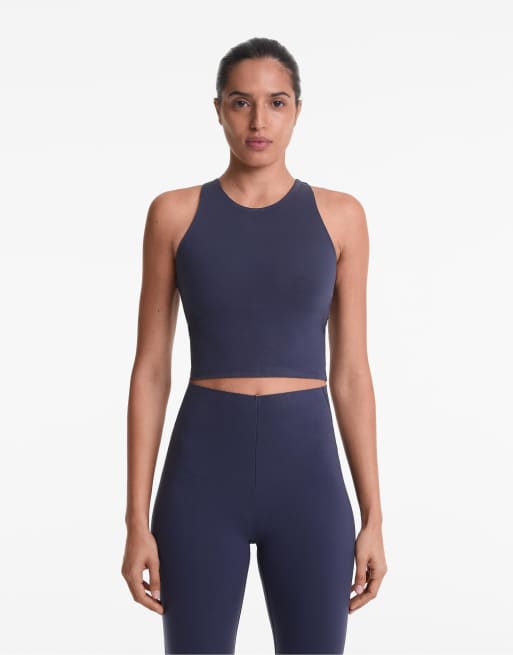 Oysho - Top senza maniche a compressione color blu navy