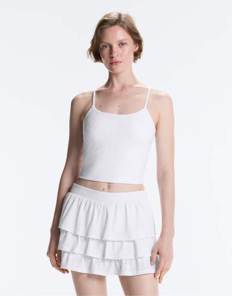 OYSHO - Top senza maniche comfortlux bianco sporco ricamato - view 1