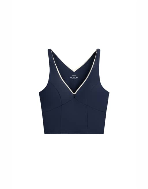 OYSHO top senza maniche Comfortlux con scollo a V e spalline navy, 6 di 7