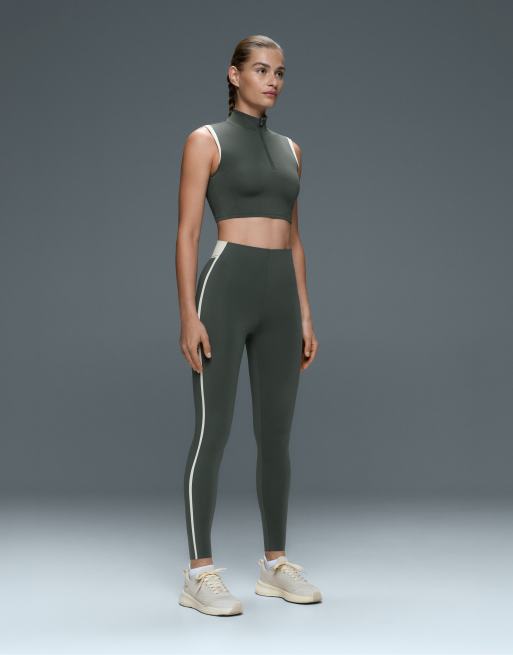 OYSHO top senza maniche compressivo con mezza zip a blocchi in ocean, 2 di 6