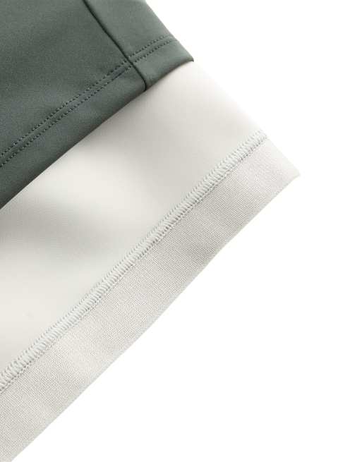 OYSHO top senza maniche compressivo con mezza zip a blocchi in ocean, 5 di 6