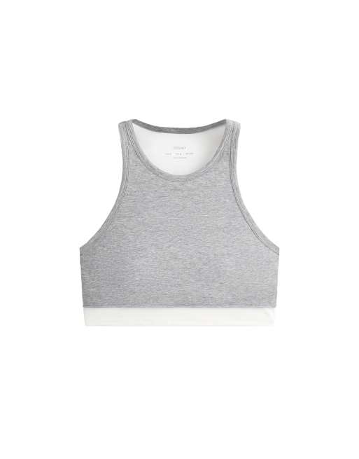 OYSHO top senza maniche halterneck con sovrapposizione in grigio mélange, 6 di 7