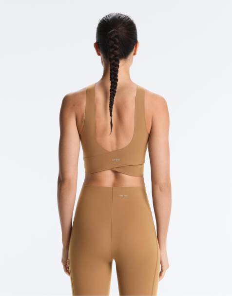 OYSHO - Top senza maniche leggero incrociato sul retro color marrone chiaro - view 1