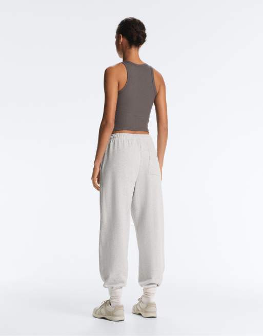 OYSHO - Top senza maniche lungo in misto modal a coste color carbone, 4 di 7