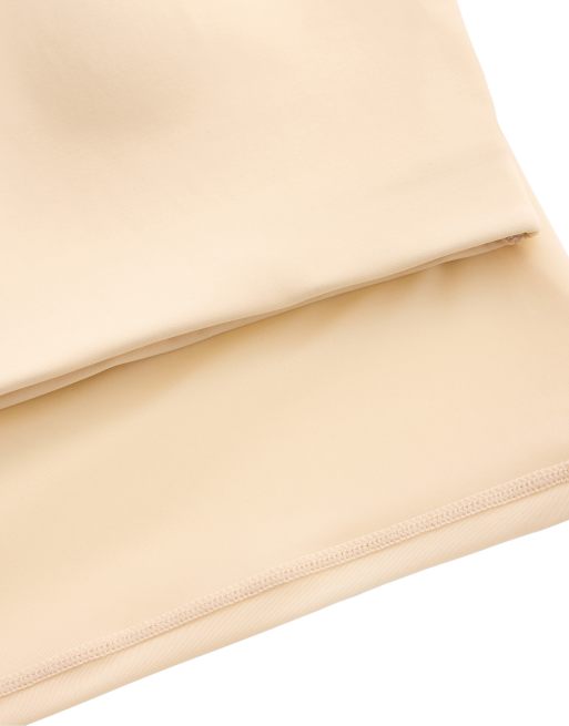 OYSHO - Top senza maniche trasparente a maniche corte color vaniglia, 6 di 7