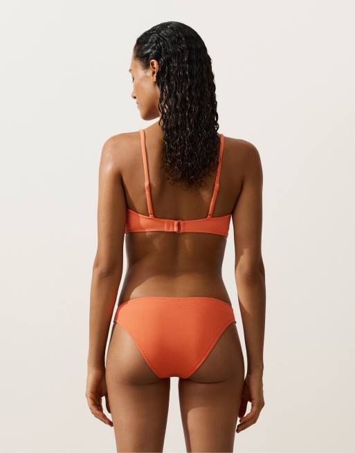 OYSHO – Triangel-Bikinioberteil aus Pikee in Orange, 4 von 4