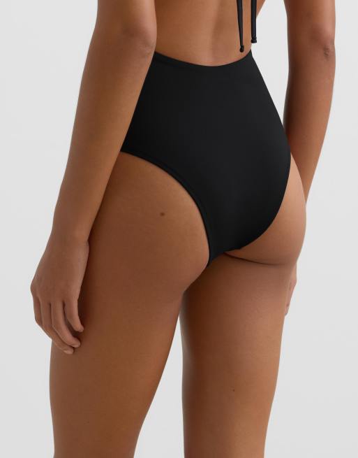 OYSHO - Trikini asimmetrico nero con allacciatura, 4 di 4