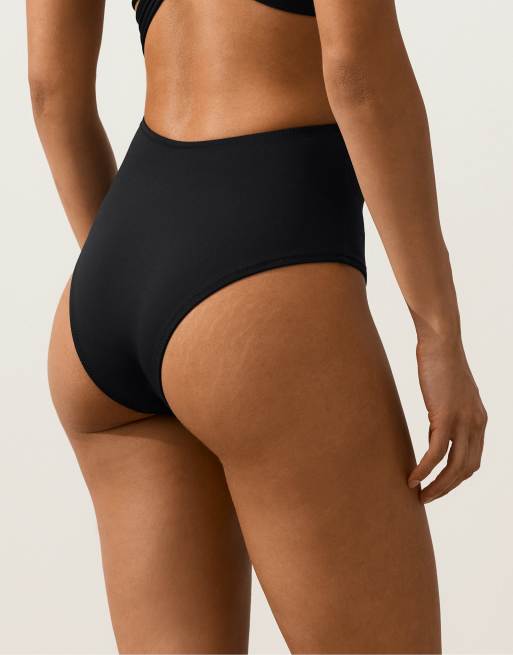 OYSHO - Trikini nero con spallina asimmetrica, 4 di 4