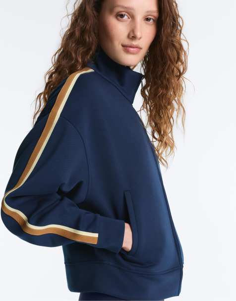 OYSHO Twill jacket with side tape in navy