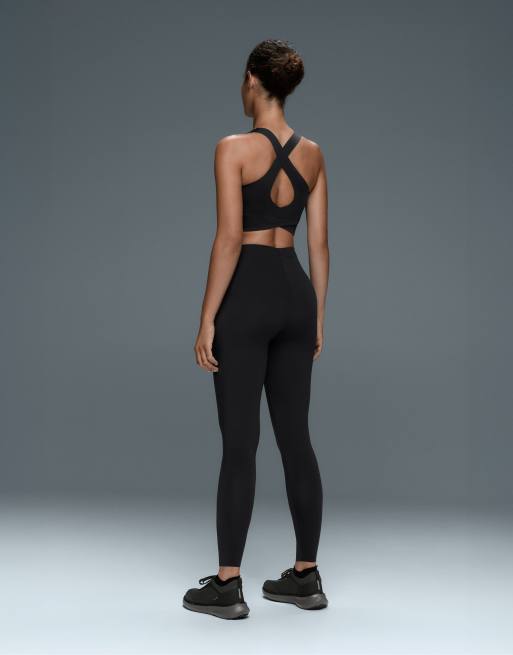 OYSHO V-cut light-touch 65cm ankle-length leggings in black, 4 of 7