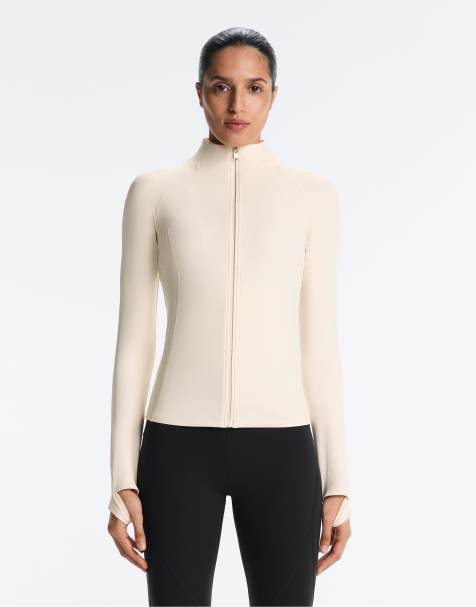 OYSHO - Varm råhvid tech-jakke med sømme - view 1