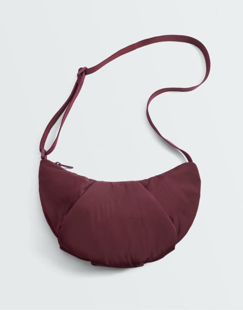 OYSHO vatteret crossbody-taske i burgundy - view 1