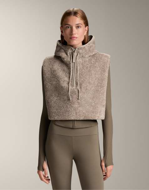 OYSHO - Veste à capuche sans manches en imitation peau de mouton - Vison chiné - view 1