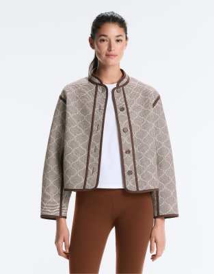 Oysho - Veste à col droit avec détails contrastants - Marron